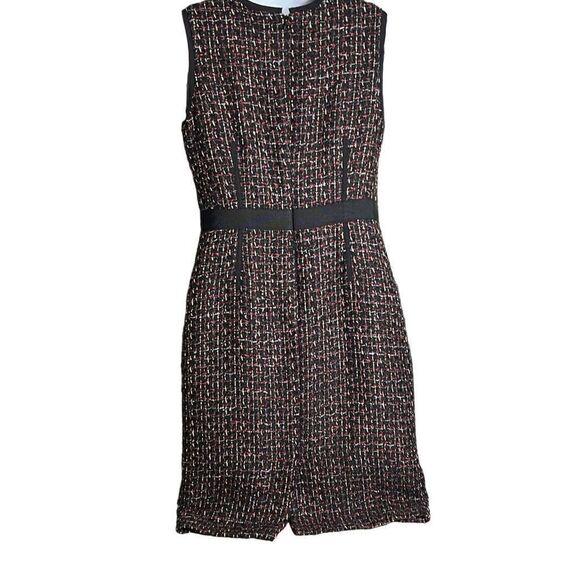 Talbots Women's Sleeveless Tweed Career Black Yellow Red Sheath Dress Size 6 - Picture 3 of 8